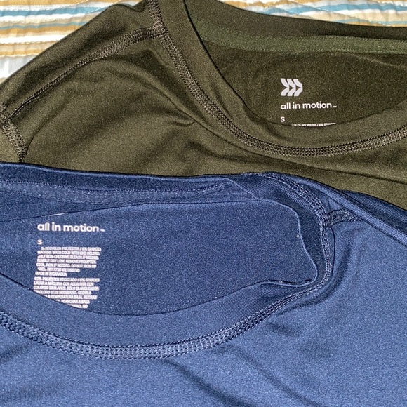 Two Size small Stretch tee’s Dark blue & Olive green - Picture 2 of 2
